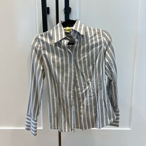 Express Gray and White Striped W Shirt